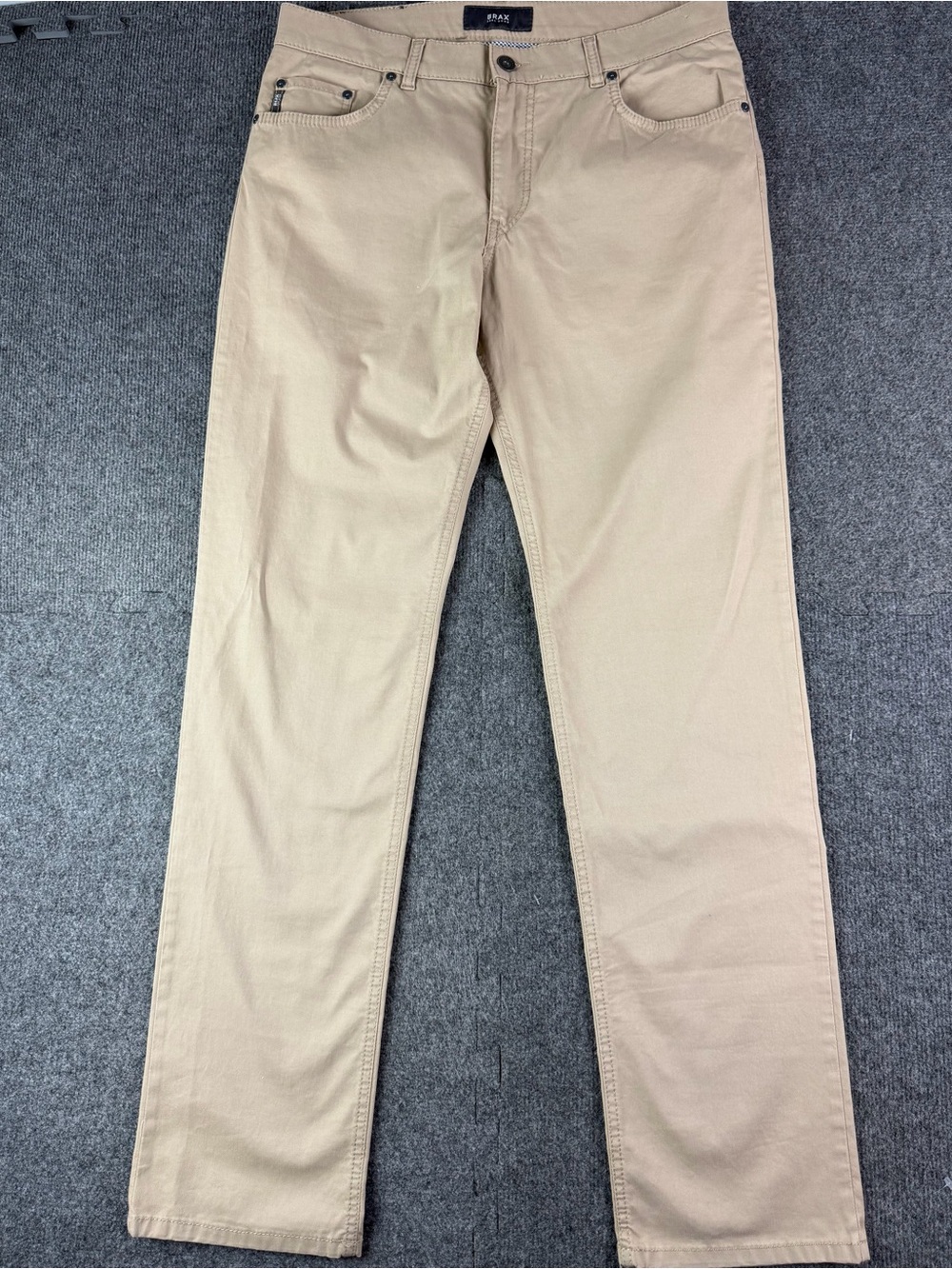 Brax Cooper Men’s Cotton Blend 5 Pocket Chino Pants Size 34x34 Khaki